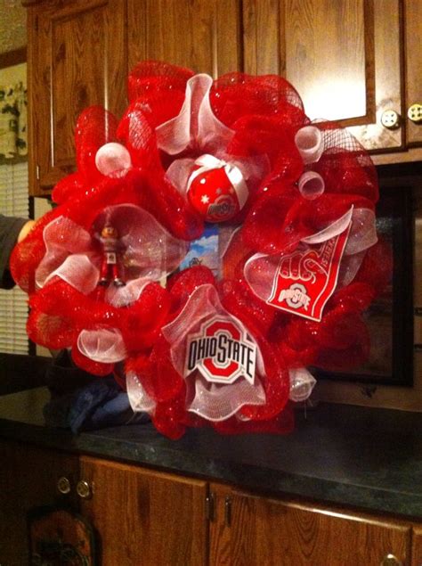 My Ohio State Buckeye Wreath Made By Kim Wallace Wife Of Nascar Driver