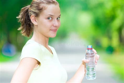 Woman Drinking Water After Exercise Stock Image Image Of Fresh Girl