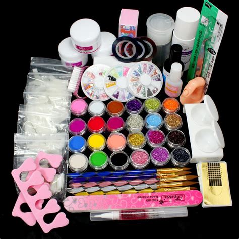 You have to apply the powder solution, and after that, you do paint or decorate. Free Shipping Nail Art Acrylic Powder Glitte Liquid Tips Brush Glue Dust Form Tool KITS Set For ...