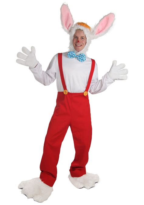 A Man In Bunny Ears And Overalls Is Posing For The Camera