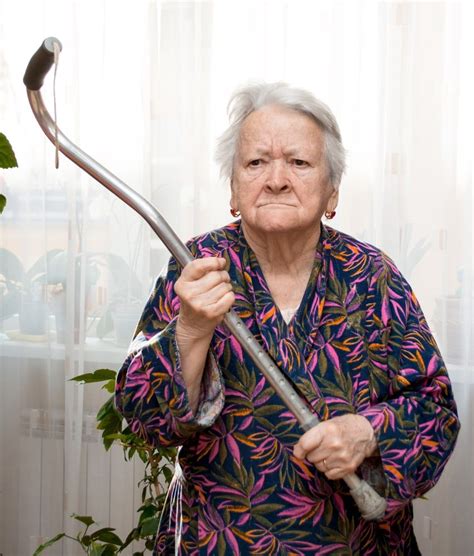 Older Woman Upset W Cane Better Health While Aging