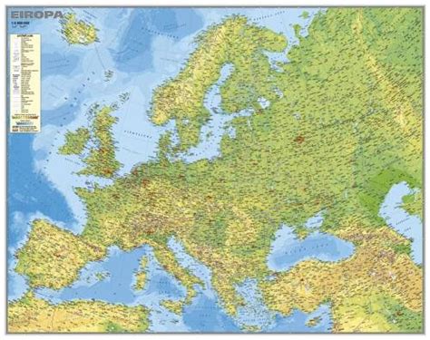 Eiropas Fizioģeogrāfiskā Karte Foto Kolekcija