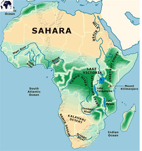 Africa Physical Map Labeled Map Of Africa Images