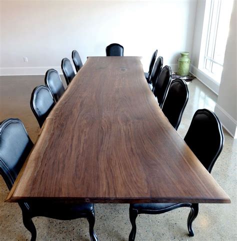 Hand Crafted Black Walnut Live Edge Conference Table By Urban