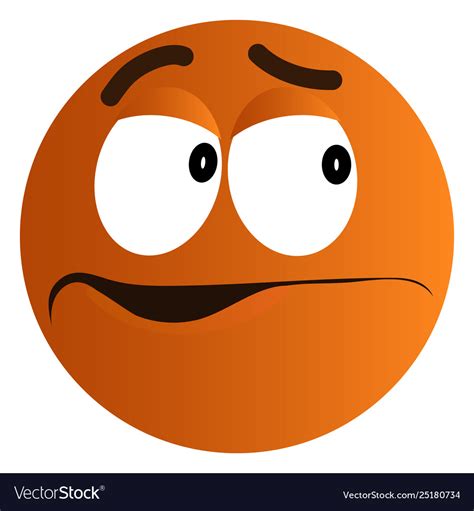 Orange Funny Face Afraid Faces Royalty Free Vector Image