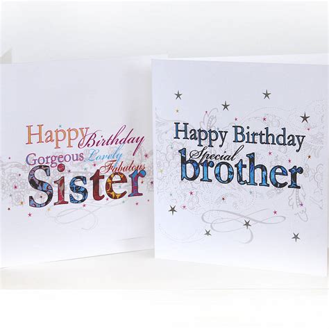 Happy Birthday Brother Or Sister Card By Natalie Ryan Design
