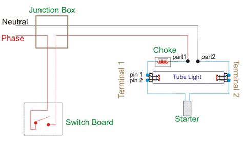 Light your table top with this cool white led lamp. Wiring Diagram for a Single Tube Light Circuit - LEKULE