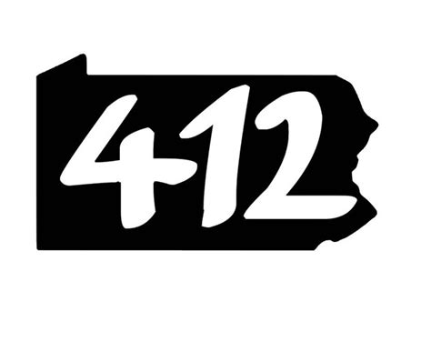 Area Code 412 Car Decal 412 Sticker Pittsburgh Sticker Etsy