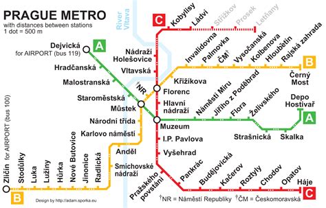 Prague Metro Map •