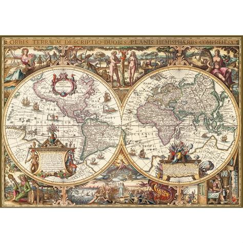 Mappemonde Antique Puzzle Antique World Map Antique Maps World Map