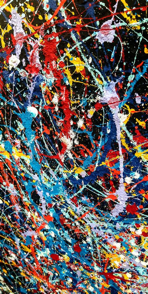 Jackson Pollock Abstract Painting Black Art Colorful Etsy
