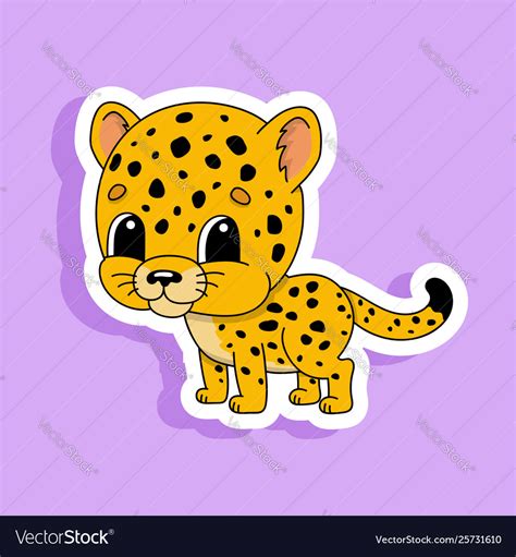 Cute Cheetah Cartoon Drawing