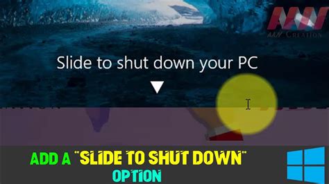 How To Add A Slide To Shut Down Option On Windows 10 Youtube