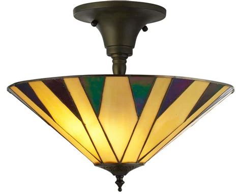 Each item is handcrafted by hundreds of individually cut stained glass pieces and each is a genuine heirloom quality work of art. Charleston 3 Light Semi Flush Tiffany Ceiling Light 1920's ...