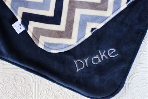 Baby Boy Blanket Personalized Baby Blanket With Name Chevron