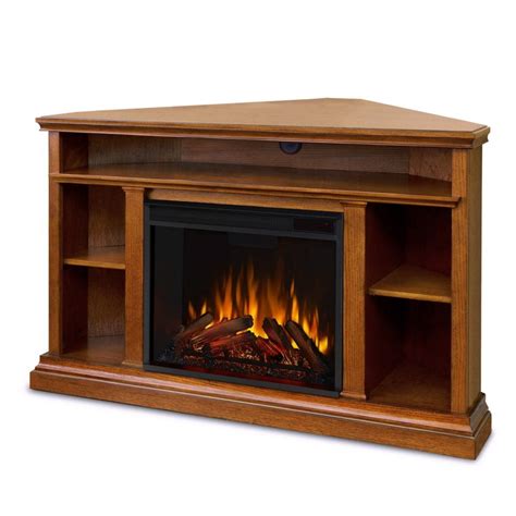 Real Flame Churchill 51 Inch Corner Media Console Electric Fireplace In