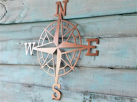 Compass Compass Wall Art North South East West Nautical Decor Metal
