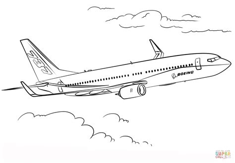 Boeing 737 Coloring Page Free Printable Coloring Pages