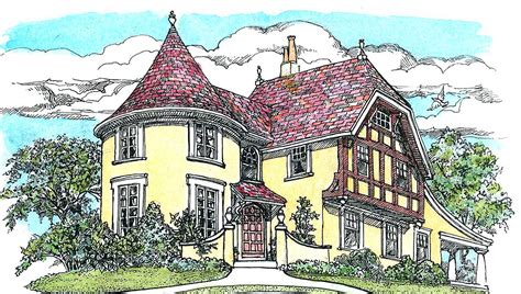 Turreted Tudor Cottage - 11605GC | Architectural Designs ...