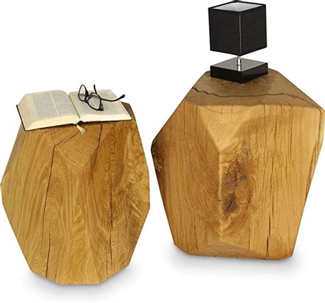 Greenhaus Wooden Block Cube Solid Oak X X Cm Handmade And