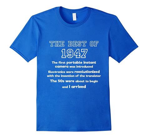 From the best gifts for a 30 year old man to great birthday gift ideas for a 70 year old man, you're sure to impress him this year. 1947 70th birthday T shirt gift for 70 year old men women ...
