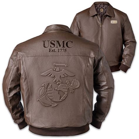 Semper Fi Mens Varsity Style Twill Jacket With Usmc Imagery Mens