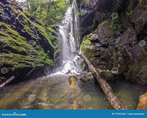 Waterfalls In The Mountains On Lake Jocassee South Carolina Stock Photo