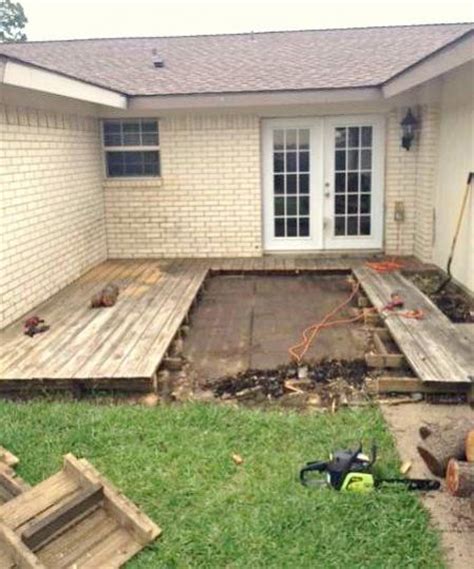 Depending on the grade and the finished height of your patio, you may need to add some sand fill. Concrete patio/Deck help - DoItYourself.com Community Forums