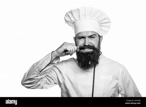 Funny Chef With Beard Cook Beard Man And Moustache Wearing Bib Apron Nappy Man Black And