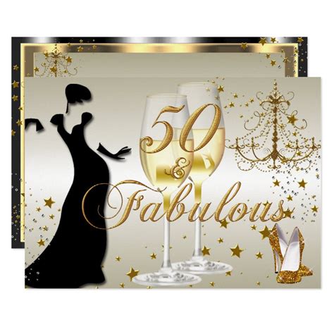 gold sparkle 50 and fabulous birthday invitation 50 fabulous birthday fabulous