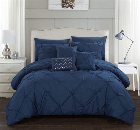 Mainstays Navy Plaid 10 Piece Bed In A Bag Comforter Set With Sheets