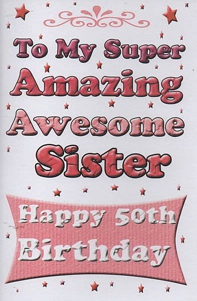 50th Birthday Wishes For Sister Birthday Cards