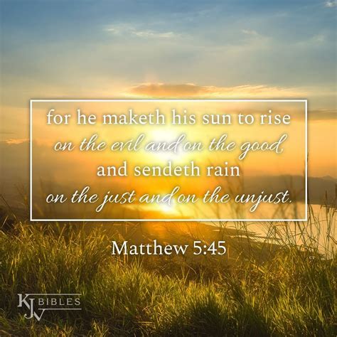 He Sendeth Rain On The Just And Unjust Matthew KJV Kjv Encouraging Scripture
