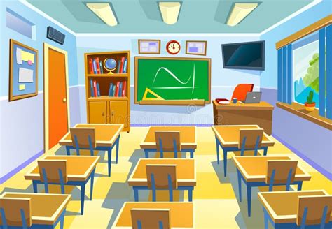 Cartoon Empty School Interior Background Vector Image