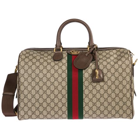 Gucci Genuine Leather Travel Duffle Weekend Shoulder Bag Ophidia In