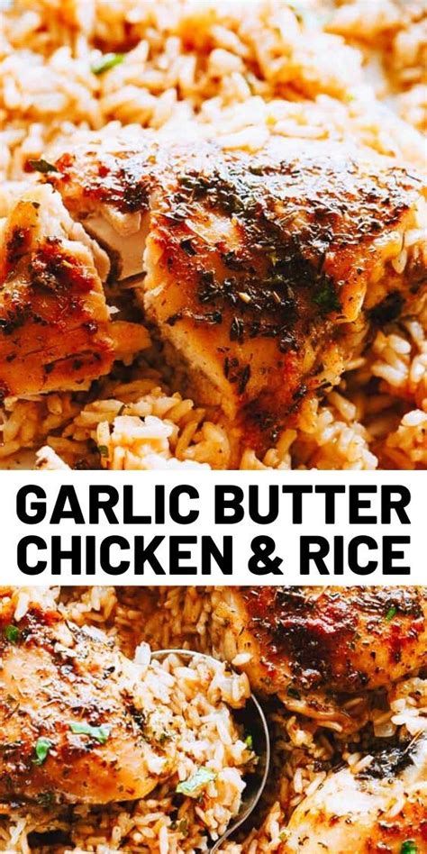 Bring to a boil, then reduce heat to low and bring to a gentle simmer. Garlic Butter Chicken & Rice - Chicken