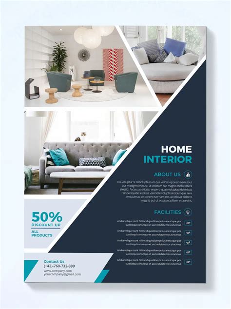 Modern Interior Flyer Design Template Pamphlet Design Leaflet Design
