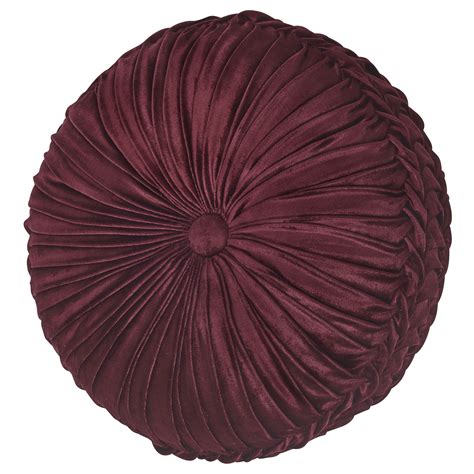 Crimson Tufted Round Decorative Pillow