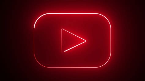 Motion Made Royalty Free Youtube Logo Play Icon Red Flickering Neon