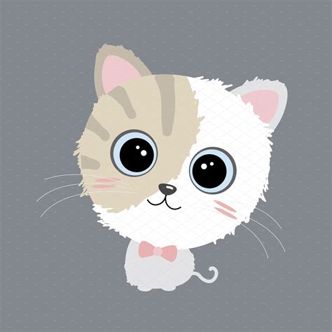 Vector Cute Cat Design Illustrator Graphics Creative Market