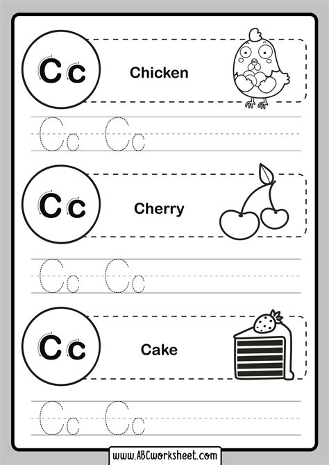 Tracing Letters For Kids Abc Worksheet