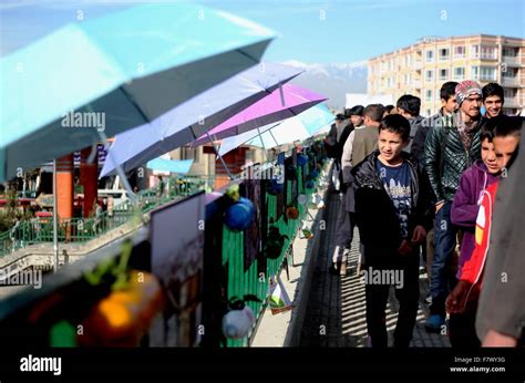 Kabul Afghanistan 3rd Dec 2015 Afghan People Look At Photos During