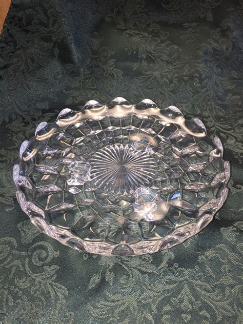 Vintage Fostoria American Pattern Crystal Round Footed Plate Etsy