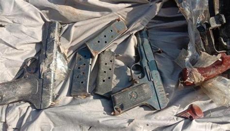 Bsf Recovers 2 Ak 47s Pistols 4 Rifle Magazines And 4 Pistol Magazines