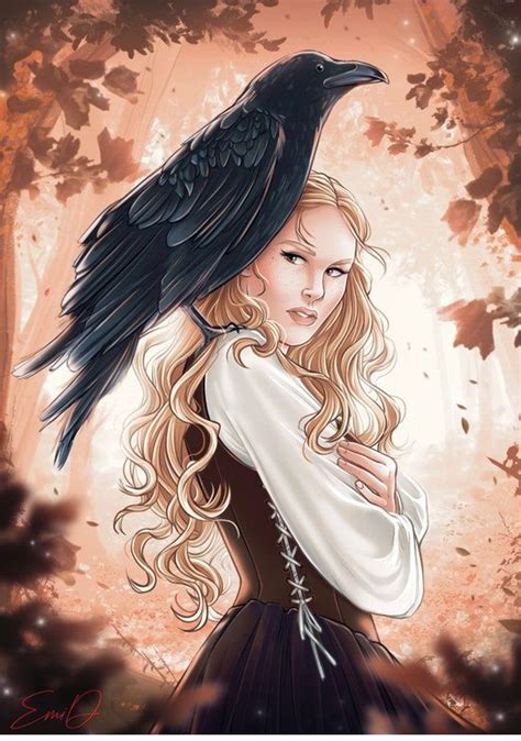 X An Enchantment Of Ravens Art Prints Bookish Merch Gifts Etsy Raven Art Raven Fanart