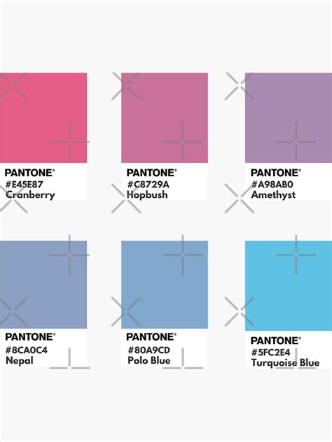 Pink To Blue Gradient Pantone Color Swatch Sticker For Sale By