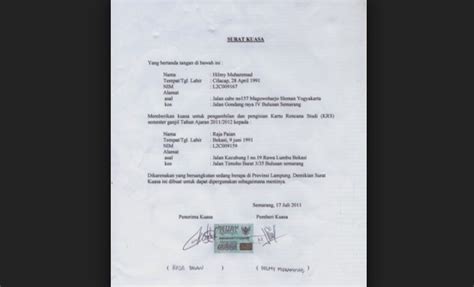 Yang memberi kuasa, yang menerima kuasa, lisa raharjo dita bungasari. Contoh Surat Kuasa Untuk Pengambilan Ijazah Kuliah/Sekolah ...