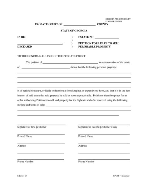 Georgia Probate Creditor Claim Form Fill Online Printable Fillable