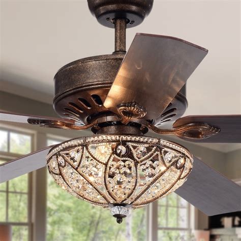 This ceiling fan is safe to be used in dry locations. Shop Gliska 52-Inch 5-Blade Rustic Bronze Lighted Ceiling ...