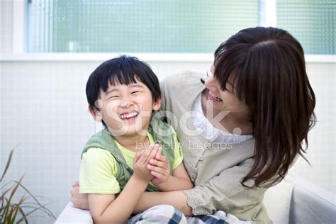 Japanese Mother And Son Playing Stock Photo Royalty Free Freeimages